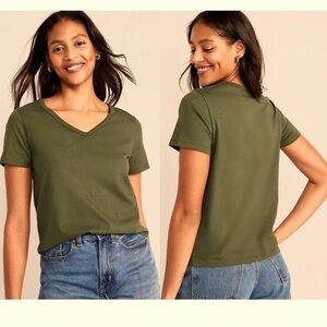 🌼 OLD NAVY Luxe V-Neck T-Shirt in Ancient Forest S NWT